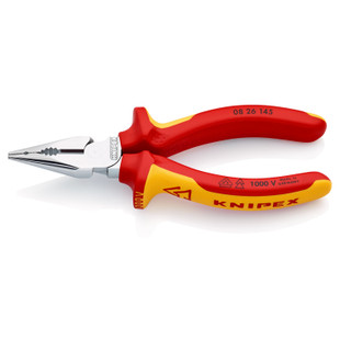 PINCE UNIVERSELLE BEC 1/2 ROND 145MM CHROME 1000V