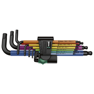 CLE MALE 6 PANS TETE SPHERIQUE 950/9 SPKL HEX-PLUS MULTICOLOUR 1 SB (JEU DE 9)