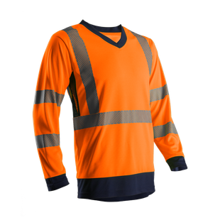 T-SHIRT SUNO HI-VIZ ORANGE/MARINE