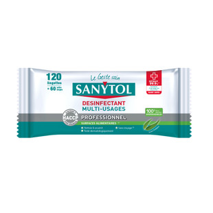 LINGETTE DESINFECTANTE MULTI-SURFACES EUCALYPTUS X120